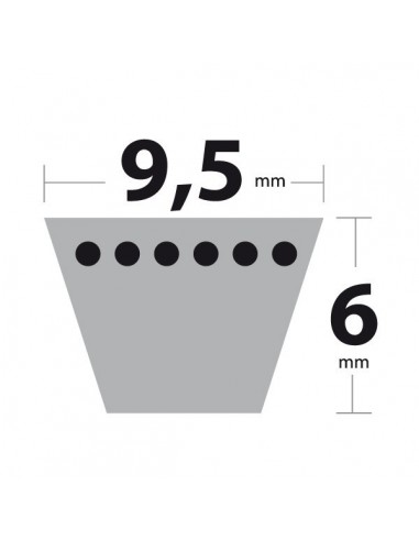 Courroie 3L33 Kevlar Trapézoïdale. 9,5mm x 838 mm