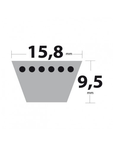 Courroie tondeuse 5L59 Kevlar Trapézoïdale. 15,8 mm x 1499 mm
