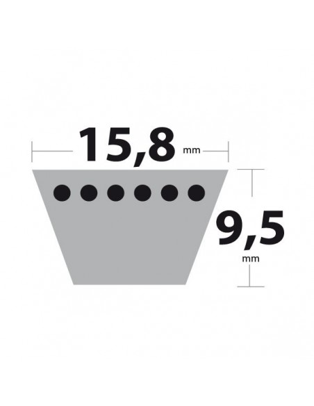 Courroie tondeuse 5L59 Kevlar Trapézoïdale. 15,8 mm x 1499 mm