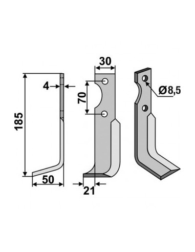Couteau pour AGRIA 1 gauche, 1 droit