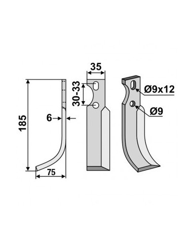 Paire d'outils de fraises Goldoni type 22. L : 185 mm