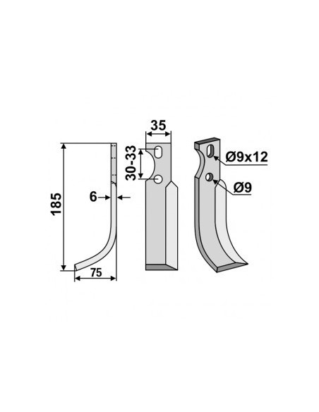 Paire d'outils de fraises Goldoni type 22. L : 185 mm
