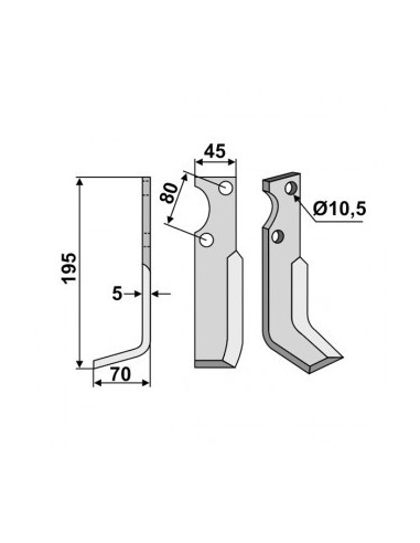 Paire outils de fraises pour Goldoni type T21, 610, 611. L : 195 mm