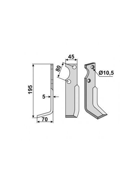 Paire outils de fraises pour Goldoni type T21, 610, 611. L : 195 mm