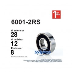 Roulement à billes 6001-2RS 1er Prix. Double étanchéité