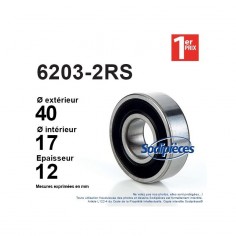Roulement à billes 6203-2RS 1er Prix. Double étanchéité