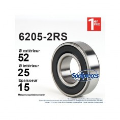 Roulement à billes 6205-2RS 1er Prix. Double étanchéité