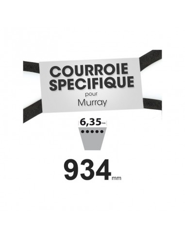 Courroie tondeuse spécifique Murray 37 x 64. 6,35 mm x 934 mm.