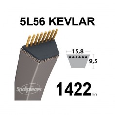 Courroie tondeuse 5L56 Kevlar Trapézoïdale. 15,8 mm x 1422 mm. 2