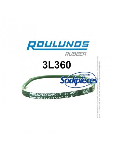 Courroie tondeuse 3L360 Roulunds Continental 9,5 x 6 x 914 mm