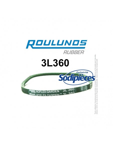 Courroie tondeuse 3L360 Roulunds Continental 9,5 x 6 x 914 mm
