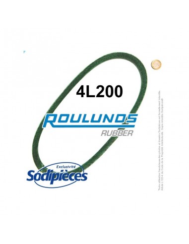 Courroie tondeuse 4L200 Roulunds Continental 12,7 x 7,2 x 508 mm