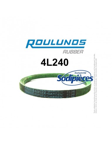 Courroie tondeuse 4L240 Roulunds Continental 12,7 x 7,2 x 610 mm