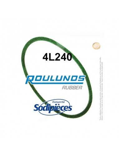 Courroie tondeuse 4L240 Roulunds Continental 12,7 x 7,2 x 610 mm