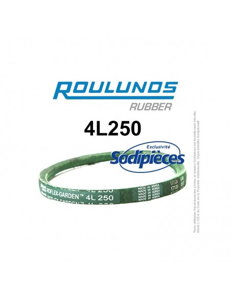 Courroie tondeuse 4L250 Roulunds Continental 12,7 x 7,2 x 635 mm