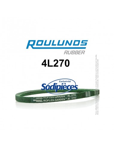 Courroie tondeuse 4L270 Roulunds Continental 12,7 x 7,2 x 686 mm