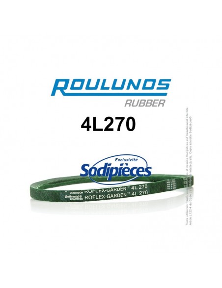 Courroie tondeuse 4L270 Roulunds Continental 12,7 x 7,2 x 686 mm