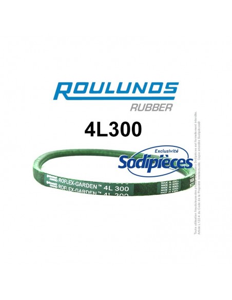 Courroie tondeuse 4L300 Roulunds Continental 12,7 x 7,2 x 762 mm