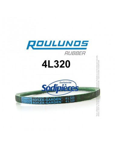 Courroie tondeuse 4L320 Roulunds Continental 12,7 x 7,2 x 813 mm
