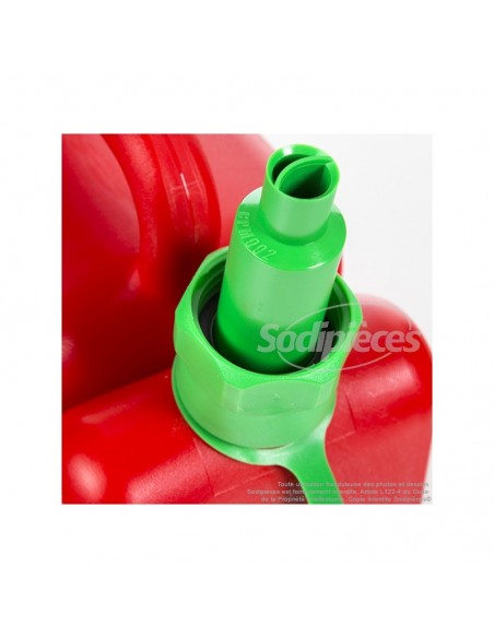 Bidon double, 2 et 5 litres, rouge avec bec verseur auto-stop