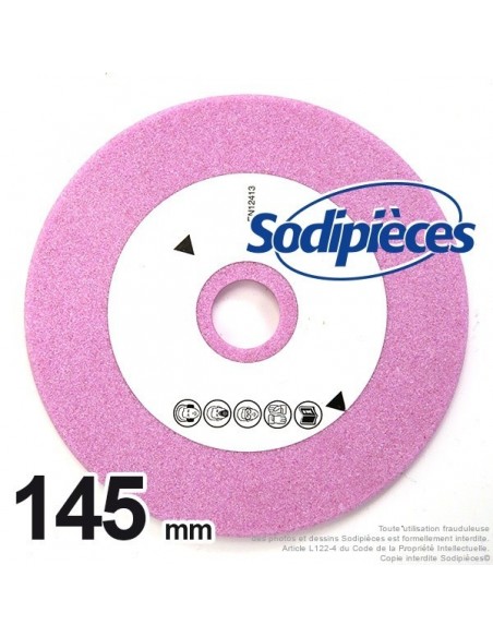 Meule d'affûteuse Ø 145 mm, Alé 22 mm, ép 7 mm