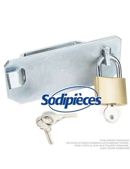 Antivol de remorque métal. Cadenas et clés