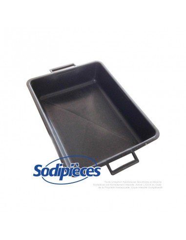 Bac de vidange plastique noir. 2 poignées.