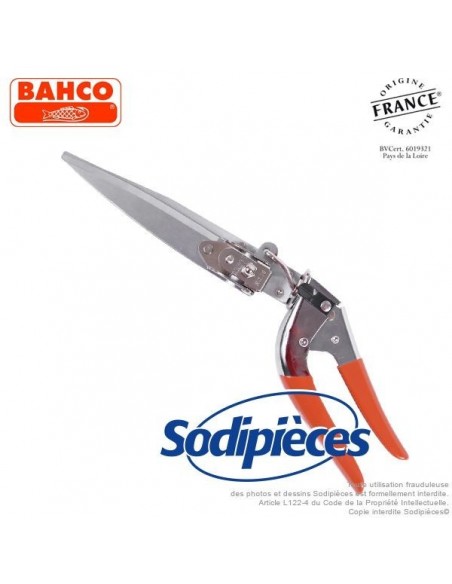 Cisaille à gazon acier trempé Bahco Pradines GS-76. Pro. Fabriquée en France