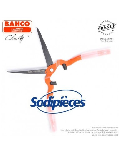 Cisaille acier trempé Clarity Bahco Pradines PG-35-Orange. Confort. Fabriqué en France