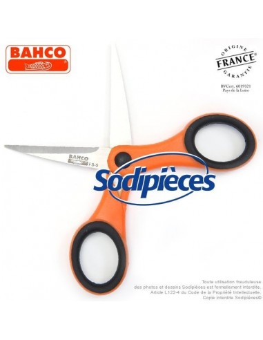 Ciseaux à fleurs et plantes FS-5 Bahco Pradines. Lames 5 cm. Fabriqués en France