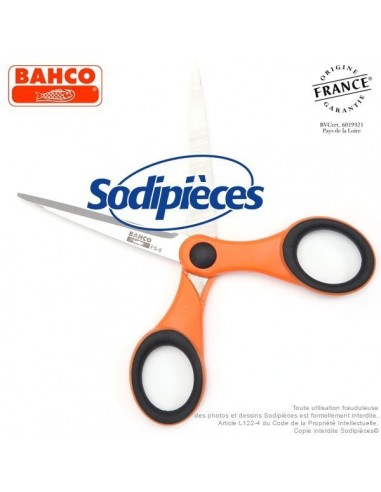 Ciseaux à fleurs et plantes FS-8 Bahco Pradines. Lames 8 cm. Fabriqués en France