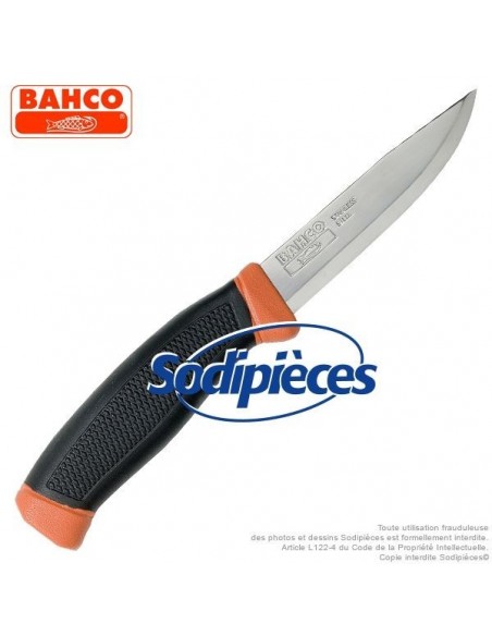 Couteau robuste multiusage Bahco Pradines 2444 avec étui. Lame acier inoxydable