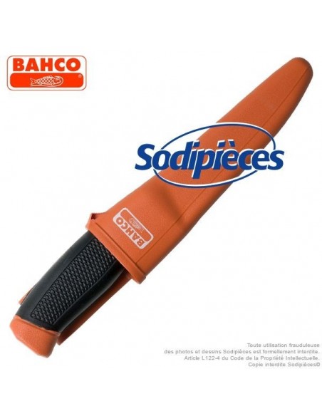 Couteau robuste multiusage Bahco Pradines 2444 avec étui. Lame acier inoxydable