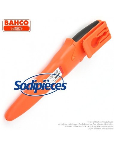 Couteau robuste multiusage Bahco Pradines 2444 avec étui. Lame acier inoxydable