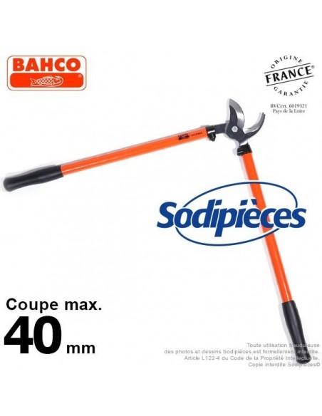 Ebrancheur acier trempé Bahco Pradines P140-F 35 mm. Pro. Fabriqué en France