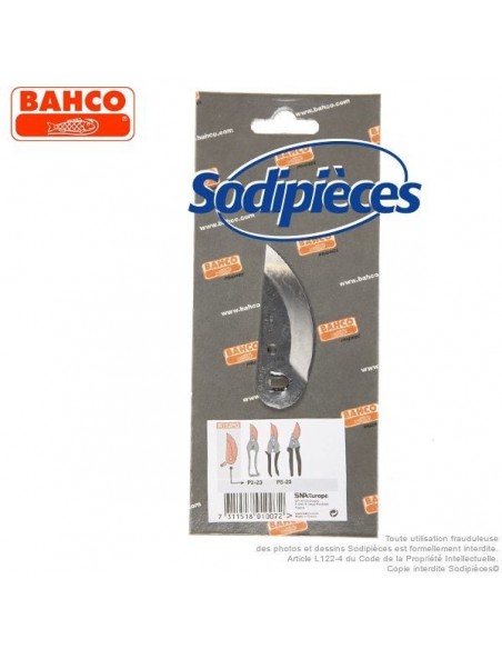 Lame de rechange R122PG pour sécateur à une main Bahco Pradines.