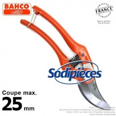 Sécateur à lames acier trempé Bahco Pradines P121-23-F. 25 mm. L'historique. Fabriqué en France
