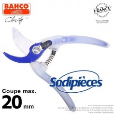 Sécateur acier trempé Clarity Bahco Pradines PG-05-Blue. 20 mm. Confort. Fabriqué en France 2