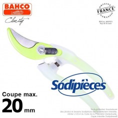 Sécateur acier trempé Clarity Bahco Pradines PG-05-Green. 20 mm. Confort. Fabriqué en France