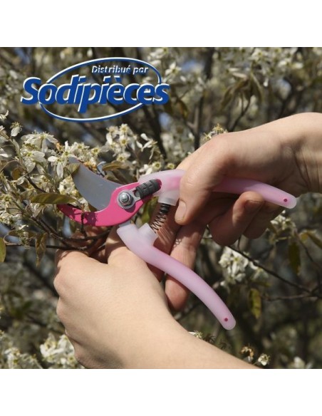 Sécateur acier trempé Clarity Bahco Pradines PG-05-Pink. 20 mm. Confort. Fabriqué en France