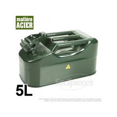 Bidon en métal. Jerrican vert armé. 5 litres