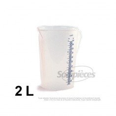 Broc doseur 2 litres. Modèle translucide.