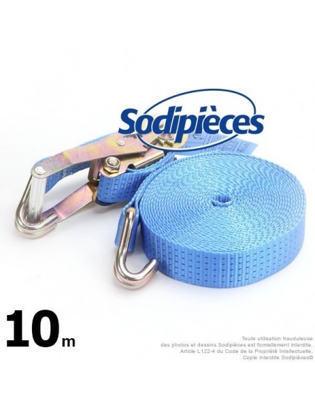 Sangle à cliquet. Capacité 5 tonnes. 50 mm x 10 m