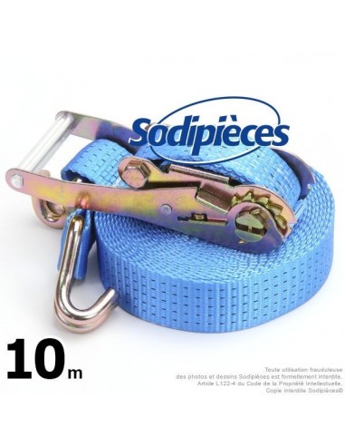 Sangle à cliquet. Capacité 5 tonnes. 50 mm x 10 m