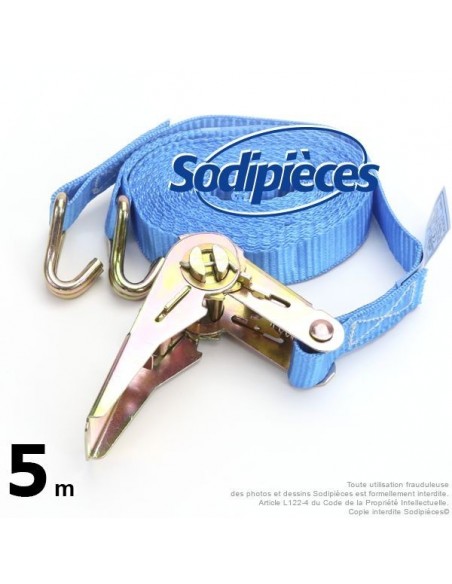 Sangle à cliquet. Capacité 500 Kg. 25 mm x 5 m