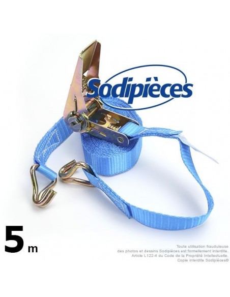 Sangle à cliquet. Capacité 500 Kg. 25 mm x 5 m