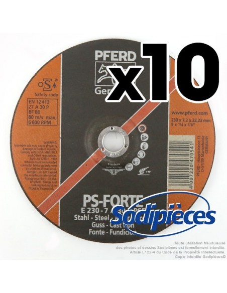 Disque Pferd à ebarber metaux diam 230 mm