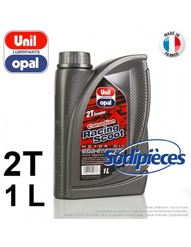 Huile semi-synthétique 2 temps Canadian Racing Scoot Unil Opal. 1 litre
