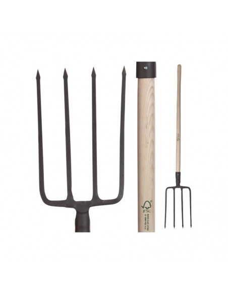 Fourche à bêcher. Dents carrées