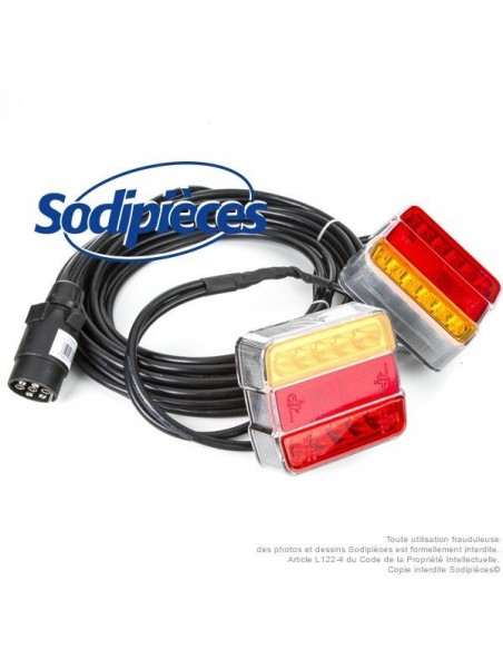 Feux arrières LED magnétique pour attelage, remorque